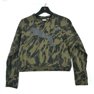 Puma SE Way Sweatshirt Womens S All Over Logo
Pullover olive green cam Crop